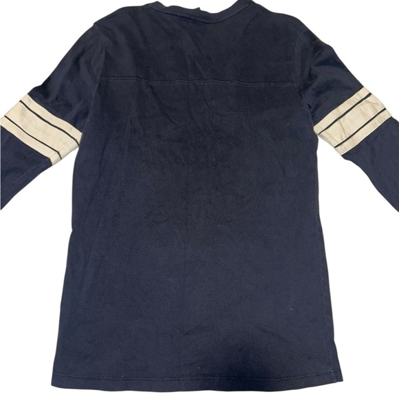 Harley-Davidson Long Sleeve Shirt Small Navy Graphic Skull Print Striped Arms - Picture 4 of 5